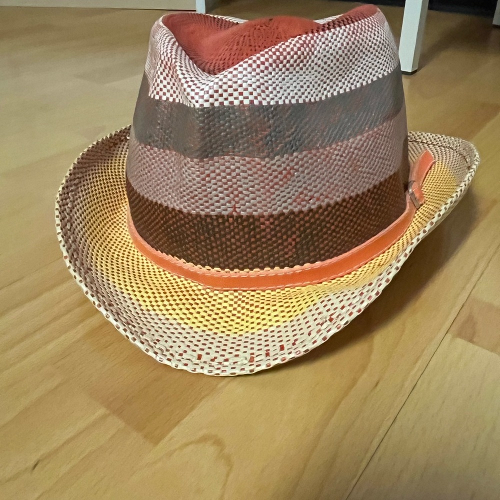 Stylish Orange and Brown Striped Fedora
